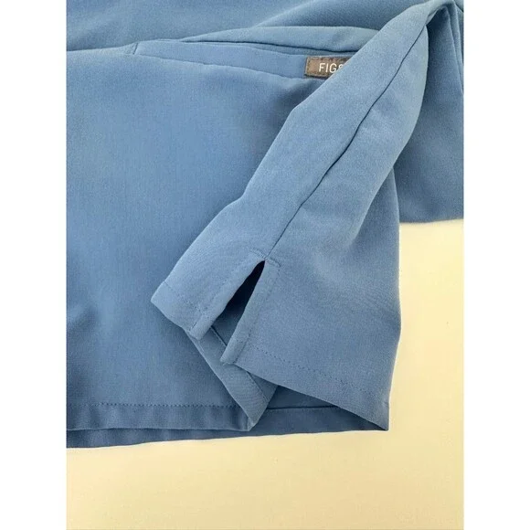 FIGS Technical Collection Womens Scrub Top Size S Blue Short Sleeve V Neck Stain - Picture 6 of 11